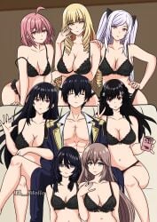 1boy 7girls alexia_midgar cid_kagenou claire_kagenou female harem kage_no_jitsuryokusha_ni_naritakute! kanade kanade_(kage_no_jitsuryokusha_ni_naritakute!) kanade_(the_eminence_in_shadow) marie marie_(kage_no_jitsuryokusha_ni_naritakute!) marie_(the_eminence_in_shadow) rose_oriana sherry_barnett the_eminence_in_shadow