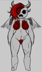 1girls abyss alternate_version_available apollyon_(the_binding_of_isaac) cracked_skin cracked_stone guilboss hollow_eyes naked naked_female nude nude_female short_hair spiral spirals stone stone_body tainted_apollyon the_binding_of_isaac uzumaki_symbol wings