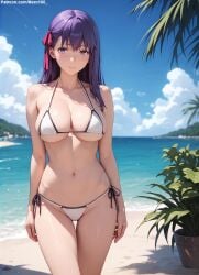 1girls 2d ai_generated bare_shoulders beach big_breasts bikini bikini_bottom bikini_top chest completely_nude completely_nude_female curvy curvy_figure cute detailed eyelashes eyeshadow fate/stay_night fate_(series) female female_focus fit fit_female hair_ornament high_quality large_breasts lips lipstick makeup mascara matou_sakura mature_female naked nero100 nipples no_bra no_panties no_pants no_underwear nude nudity outdoors purple_eyes purple_hair sagging_breasts seductive seductive_look sex stable_diffusion string_bikini tagme topless