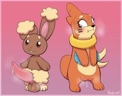 anthro aroused balls blush bodily_fluids brown_body brown_fur buizel buneary clitoris dripping duo erection female forked_tail fur generation_4_pokemon genital_fluids genitals heshieokf hi_res lagomorph looking_down male mammal mustelid musteline nintendo orange_body orange_fur penis pokemon pokemon_(species) precum precum_drip pussy scrunchy_face small_but_hung sweat tail tan_body tan_fur tapering_penis true_musteline unusual_anatomy unusual_tail vaginal_fluids weasel yellow_body yellow_fur