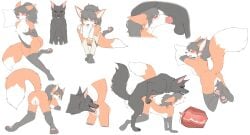 all_fours anthro anthro_on_feral anthro_penetrated black_body black_fur bodily_fluids canid canine canis cum cum_inside dipstick_tail domestic_dog duo fellatio female feral feral_penetrating feral_penetrating_anthro fingering fingering_self fondling fox from_behind_position fur genital_fluids gushoafterdark hi_res knotting leg_markings male male/female mammal markings masturbation oral orange_body orange_fur penetration penile servicing_from_below sex socks_(marking) tail tail_markings zoophilia