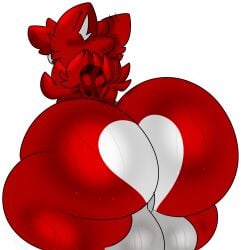 crazyassfox22 fluffy fox furry furry_only huge_ass huge_balls hyper_ass proxy_(crazyassfox22) red_fur red_hair skull_tattoo sweaty_ass tail thick_thighs