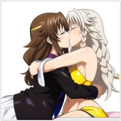 2females ai_generated grayfia_lucifuge high_school_dxd lesbian_couple lesbian_kiss lesbian_sex venelana_gremory yuri yuri yuri