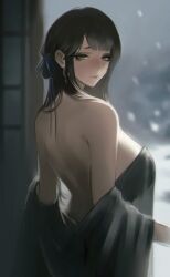 1girls 2d 2d_(artwork) 2d_artwork adult adult_female ass back back_shot back_view backboob behind_view big_boobs big_breasts black-eyed_female black-haired_female black_eyebrows black_eyes black_hair breasts busty busty_female busty_girl character_request closed_mouth_smile copyright_request dark_hair digital digital_art digital_drawing digital_drawing_(artwork) digital_media digital_media_(artwork) drawing earrings eye-level_view female female_focus female_only from_back from_behind from_behind_angle from_behind_view groin half_updo knees large_boobs large_breasts lean_figure light_smile lip_gloss lips lipstick long_hair looking_at_viewer looking_back looking_back_at_viewer lower_body_out_of_frame mature mature_female mature_woman median_furrow narrow_waist pink_lips pink_lipstick portrait pubic_hair pussy rear_view shoulder_blades shoulders sideboob sidelocks slender_body slender_waist slight_smile slim_female slim_waist smile smiley_face smiling smiling_at_viewer snow snowing solo standing thick_thighs thighs three-quarter_view three_quarter_view tomatoketchup96 top_view upper_body woman