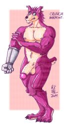 1boy 2014 anthro bandicoot crash_(series) crunch_bandicoot dated furry furry_only habuwolfdog male male_only marsupial penis solo video_games