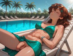 ai-created ai_generated auburn_hair auburn_haired_futa balls bikini bikini_top_only breasts brown_hair brunette brunette_futa brunette_only dickgirl flaccid futa_only futanari goon_hospital hair_ornament medium_breasted_futa medium_breasts medium_penis penis pool poolside realistic_breast_size realistic_penis_size sarong sleeping solo solo_futa sunglasses swimwear upskirt wardrobe_malfunction