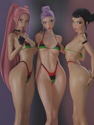 3:4 3d 3d_(artwork) 3d_animation 3d_model 3girls accurate_art_style ai ai_animation ai_assisted animated asian asian_female big_breasts bikini black_hair bubble_ass bubble_butt flag_bikini kpop_demon_hunters light-skinned_female light_skin lipstick looking_at_viewer luckyst medium_breasts middle_finger mira_(kpop_demon_hunters) multiple_girls no_sound official_style pan-african_colors pan-african_flag pan-african_flag_bikini pink_hair provocative purple_hair pussy rumi_(kpop_demon_hunters) serahnsfwart shorter_than_10_seconds skinny slim slim_waist small_breasts standing swimsuit tagme tease teasing teasing_viewer thick_ass thick_legs thick_thighs thong thong_bikini vertical_video video zoey_(kpop_demon_hunters)