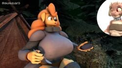 2girls 3d 3d_(artwork) amelia_steelheart animated anthro ass ass_cheeks ass_clench ass_focus badonkadonk between_ass between_buttocks between_cheeks big_ass big_booty big_butt booty bubble_butt cake campfire camping cheeks clenched_ass clenching_ass clenching_butt clothed crush crushed_by_ass crushing cute dog_girl dragon_girl dummy_thicc fat_ass fat_butt fat_cheeks furry huge_ass huge_butt humor loincloth massive_ass massive_butt no_panties phat_ass piko_(simplifypm) scalie skunkdude13 sound tagme the_simplifypm-verse thicc thick_ass thick_thighs video