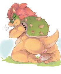 ass bowser chubby female female_bowser green_shell horn horns koopa mario_(series) mushroom nintendo pussy rule_63 scalie shamelesss shell solo spiky_shell super_mario_bros.