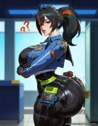 zhu yuan from zenless zone zero by mnemosynekoto