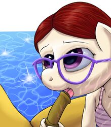 2013 anthrofied duo equine eyewear fellatio female friendship_is_magic glasses hair horse male my_little_pony oral oral_sex partial_male penis pony pool purple_eyes ragingsemi red_hair sex snails_(mlp) straight tan_fur twist_(mlp) water young