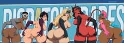 2d 5girls alice_(dispatch) anus ass big_ass big_breasts big_thighs blonde_blazer blue_hair breasts bust busty chest coupe courtney_(dispatch) curvaceous curvy curvy_figure dark-skinned_female dark_skin demon demon_girl demoness digital_media_(artwork) dispatch_(game) female half-demon half_demon hips hourglass_figure huge_ass huge_breasts huge_thighs invisigal janelle_(dispatch) large_ass large_breasts large_thighs legs light-skinned_female light_skin lineup malevola_gibb mandy_(dispatch) mature mature_female multicolored_hair multiple_girls pink_hair pixiqueenie prism_(dispatch) red-skinned_female red_body red_skin slim_waist tan-skinned_female tan_body tan_skin thick thick_hips thick_legs thick_thighs thighs tinted_eyewear tomboy visor voluptuous waist wide_hips wide_thighs