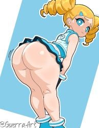 1female 1girls ass ass_focus bending_over big_ass blonde_female blonde_hair blonde_hair_female blue_eyes bubble_ass bubble_butt bubbles_(powerpuff_girls) female female_focus female_only guerraart looking_at_viewer looking_back miyako_gotokuji no_panties no_underwear powerpuff_girls powerpuff_girls_z thighs twintails upskirt yellow_hair