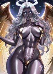 1girls ai_generated angel animated big_breasts bikini bikini_bottom bikini_top blue_eyes breasts civitai curvy curvy_ass curvy_body curvy_female curvy_figure curvy_hips curvy_milf curvy_thighs female female_focus female_only gif hair halo hazbin_hotel kirillai mature_female milf sera_(hazbin_hotel) seraph solo solo_female solo_focus standing tagme thick thick_ass thick_legs thick_thighs white_hair