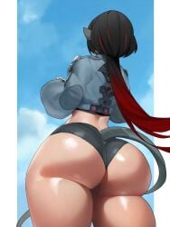 1girls 2d 2d_(artwork) animal_ears animal_tail ass ass_cleavage ass_focus back_view big_ass big_butt big_thighs black_hair blue_jacket blue_sky bubble_ass bubble_butt clothed clothed_female cropped_jacket curvaceous curvaceous_body curvaceous_female curvaceous_figure curvaceous_hips curvaceous_thighs curvy curvy_ass curvy_body curvy_female curvy_figure curvy_hips curvy_thighs denim denim_clothing denim_jacket dumptruck_ass fat_ass female female_focus female_only hoyoverse huge_ass huge_butt huge_thighs jacket jane_doe_(zenless_zone_zero) large_ass large_butt large_thighs light-skinned_female light_skin long_hair massive_ass massive_butt massive_thighs mostly_clothed multicolored_hair rat_ears rat_tail red_hair red_highlights simple_background sky solo solo_female solo_focus spiralnoww tail thick thick_ass thick_butt thick_hips thick_legs thick_thighs thigh_gap thighs two_tone_hair underwear voluptuous voluptuous_female zenless_zone_zero