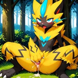 ai_generated ejaculation masturbation pokemon pokemon_(species) vagina zeraora