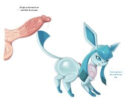 ass beach_style_glaceon beachwear bodily_fluids duo eeveelution erection female feral generation_4_pokemon genitals glaceon hi_res human humanoid_genitalia humanoid_penis imminent_sex interspecies male mammal nintendo penis pokemon pokemon_(species) pokemon_unite pokephilia stglace22 text