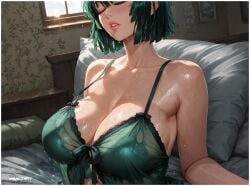 1girls ai ai_assisted ai_generated babydoll babydoll_lingerie big_breasts busty cleavage closed_eyes female focus focused fubuki_(one-punch_man) green_hair huge_breasts large_breasts one-punch_man one_punch_man sex sexy short_hair yametastudio