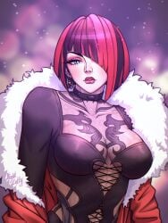 1girls anna_williams big_breasts cleavage female female_only nightcatty tekken tekken_8