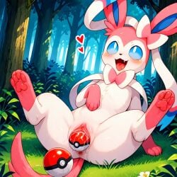 ahe_gao ai_generated moan pokeball pokeball_insertion pokemon pokemon_(species) spread_legs sylveon