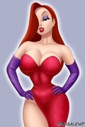 big_breasts disney fanart female jessica_rabbit no_text no_text_version red_hair strip_game zugalewd