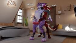 absurd_res anthro balls big_balls big_bulge bodily_fluids brulee_(y11) bulge dragon dripping duo from_behind_position fur furred_dragon furred_scalie genital_fluids genitals hi_res huge_balls huge_bulge hyper hyper_balls hyper_bulge hyper_genitalia insilico male male/male mythological_creature mythological_scalie mythology precum precum_drip scalie sex stomach_bulge ultrayanto