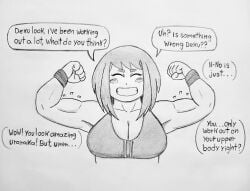 boku_no_hero_academia breasts muscular muscular_female my_hero_academia ochako_uraraka ronic_lagann uraraka_ochako workout_clothes