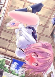 blush bondage bottle bulbonne container_urination feet hair_bun kneehighs my_teen_romantic_comedy_snafu no_shoes omorashi open_mouth panties pee_in_bottle peeing peeing_in_bottle peeing_on_self pink_eyes pink_hair rope saliva school_uniform short_hair skirt solo tears toes underwear upside-down urinating_female urine_in_bottle urine_in_container young yuigahama_yui