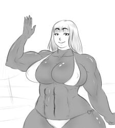 ashlindhe_(franktonius) big_breasts bikini body_theft body_thief breasts dullahan franktonius headswap muscle muscle_girl muscles muscular muscular_female oc ogremom_(franktonius) original_character