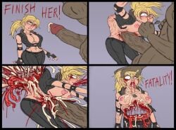 1boy 1girls big_penis breasts cum death death_by_penis dog_tags fatality female_death forbiddenhornet guro mortal_kombat sonya_blade straight tagme veiny_penis