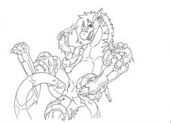 1girls anus blue_body claws cookiedraggy dragon female feral forced hair imminent_rape monochrome nude paws plain_background precum pussy rape scalie solo spreading tentacle tentacle_rape tylon tylon_(character) unwilling wet white_background