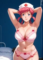 1girls 2d ai_generated armpits arms_up ass big_ass big_breasts bra breasts cap curvaceous curvaceous_female curvaceous_figure curvy curvy_figure game_freak high_quality hourglass_figure huge_breasts inviting_to_sex large_breasts light-skin light-skinned_female lingerie lips long_hair mature mature_female mature_woman milf-master mommy nintendo nurse nurse_cap nurse_joy pale-skin pale-skinned_female panties pink_eyes pink_hair pokemon pokemon_(anime) pokemon_(game) posing sagging_breasts seductive seductive_look sexy_pose stable_diffusion standing tagmeo thick_ass thick_butt thick_thighs thighs wide_hips