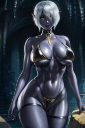 1girls ai_generated animated bikini bikini_bottom bikini_top cave civitai curvy curvy_ass curvy_body curvy_female curvy_figure curvy_hips curvy_thighs dark-skinned_female dark_elf dark_skin elf elf_ears elf_female elf_girl fallen_throne female female_focus female_only gif kirillai queen_nualia short_hair solo solo_female solo_focus tagme white_hair yellow_eyes