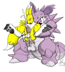 2003 anthro crossover digimon furry glenn male male_only multiple_males nidoking no_humans pokemon pokemon_(species) renamon yaoi