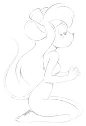 anthro anthrofied big-e6 chip_'n_dale_rescue_rangers disney gadget_hackwrench monochrome mouse