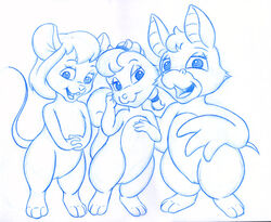 anthro anthro_only chip_'n_dale_rescue_rangers disney foxglove gadget_hackwrench monochrome pussy tammy_squirrel