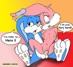 2005 anthro babs_bunny buster_bunny female fur furry furry_only juanomorfo male mammal rabbit smooth_fur straight tagme tiny_toon_adventures uncensored