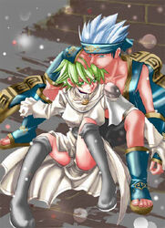 boots clothing green_eyes green_hair lyserg male_focus shaman_king tagme yaoi