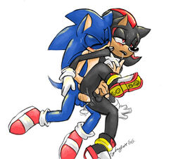 00s 2000s 2006 blue_fur exposed_torso footwear furry handwear hedgehog male male_only mammal multiple_males no_humans sega shadow_the_hedgehog sonadow sonic_(series) sonic_adventure_2 sonic_team sonic_the_hedgehog sonic_the_hedgehog_(series) straight_hair syberfox tagme yaoi