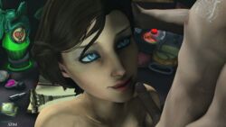 3d bioshock bioshock_infinite blue_eyes brown_hair elizabeth_comstock female happy lovelysfm