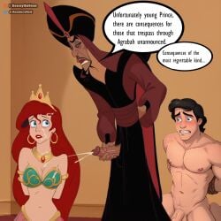 aladdin aladdin_(1992_disney_film) ariel ariel_(the_little_mermaid) blue_eyes bukkake crown cucked_by_villain cuckold cuckolding ejaculation forced_to_watch harem harem_girl harem_outfit hoop_earrings jafar male masturbation prince_eric red_hair red_lipstick saucysultan slave_bikini slave_outfit tagme the_little_mermaid the_little_mermaid_(1989_film) tied_up villain