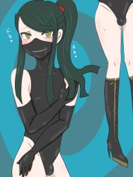 1boy bulge crossdressing danganronpa danganronpa_v3 facemask femboy light-skinned_male light_skin long_hair male male_only mask masked masked_male shinguji_korekiyo small_penis solo solo_male