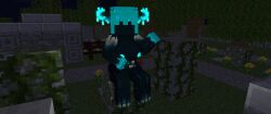 1girls 3d breasts cyan_hair cyan_horns cyan_nipples female glowing_nipples horns horny_female mayaishtarnsfw mine-imator minecraft monster_girl nude_female outside solo solo_female tagme warden_(minecraft) wet_pussy