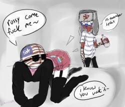 anthro bending_over countryhumans crossdressing femboy gay humanoid no_humans non-human non-human_only russia_(countryhumans) united_states_of_america_(countryhumans) vomitstone