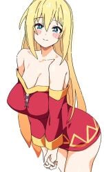 1girls blonde_female blonde_hair cosplay darkness_(konosuba) kono_subarashii_sekai_ni_shukufuku_wo! light-skinned_female light_skin megumin_(cosplay) noyama_takenoko