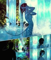 alien_girl avatar breasts comic kiri_(avatar) miles_quaritch na'vi nature nude water