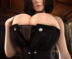 1girls 3d 3d_(artwork) alternate_ass_size alternate_breast_size alternate_costume black_corset black_hair breasts_bigger_than_head breasts_focus cleavage cleavage_cutout cleavage_window close-up closeup clothed clothed_female corset extreme_close-up female female_only female_solo gigantic_breasts hips hourglass_figure huge_breasts kate_beckinsale looking_at_viewer necklace selene_(underworld) slim_waist small_waist solo solo_female thin_waist top_heavy top_heavy_breasts underworld upper_body vaako vampire vampire_girl wide_hips
