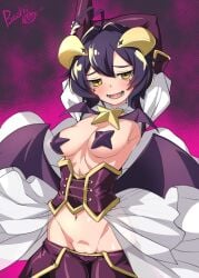 bosshi hiiragi_utena magia_baiser mahou_shoujo_ni_akogarete purple_hair pussy_peek smile wings yellow_eyes