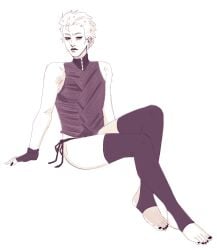 devil_may_cry dmc feet legs legwear long_legs no_visible_genitalia pinup_pose skinny thighhighs thighs vergil