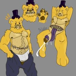 bear bottomwear clothing five_nights_at_freddy's five_nights_at_freddy's_4 hi_res male male_only mammal nightmare_fredbear_(fnaf) palister35 pants scottgames solo tight_bottomwear tight_clothing tight_pants